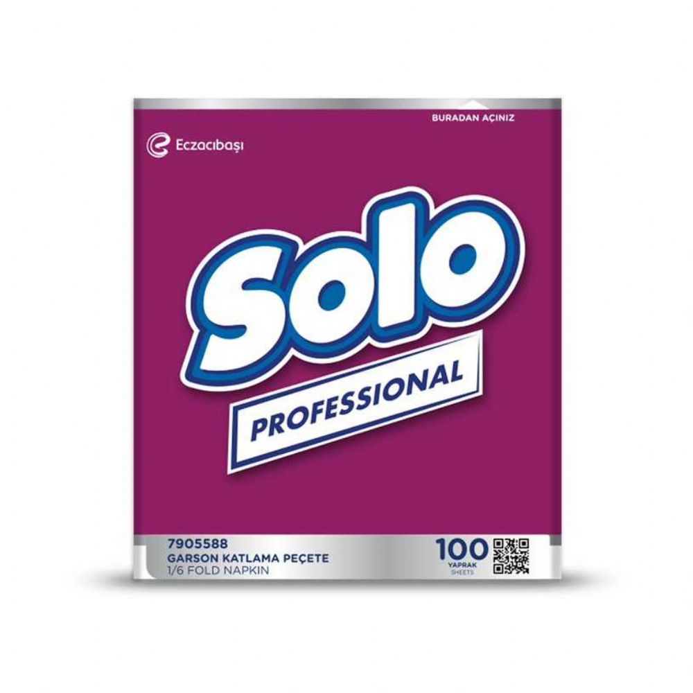 Solo Professional 1/6 Garson Katlama Peçete 26,5x33 cm 100lü